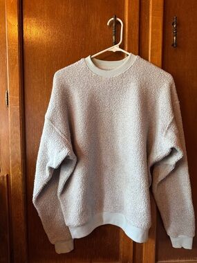 Outdoor Voices Cozy Sherpa Pullover Sweatshirt in Light Blue - XS